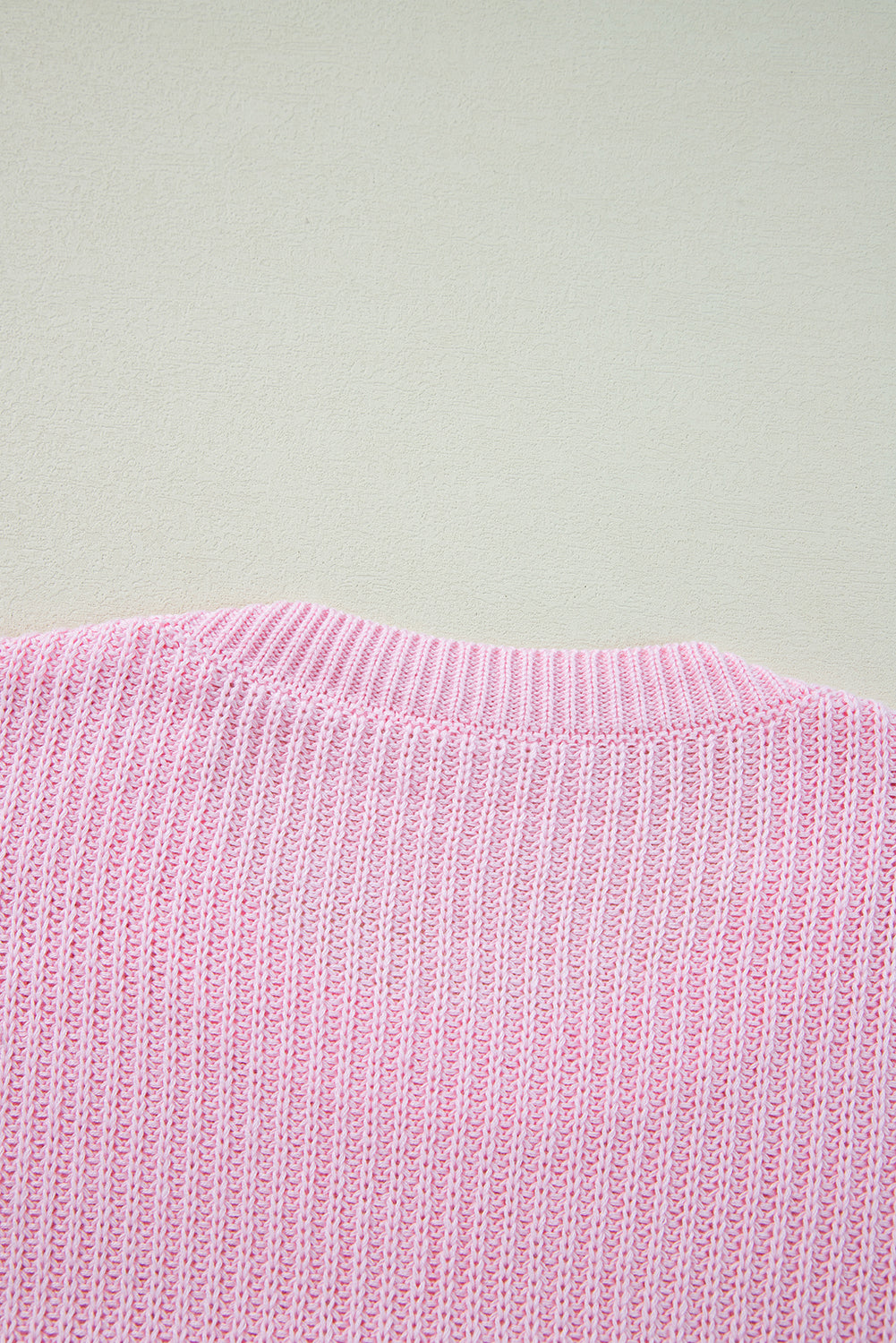 Festive Pink Merry & Bright Waffle Knit Pullover - ALOE WINGS STORE