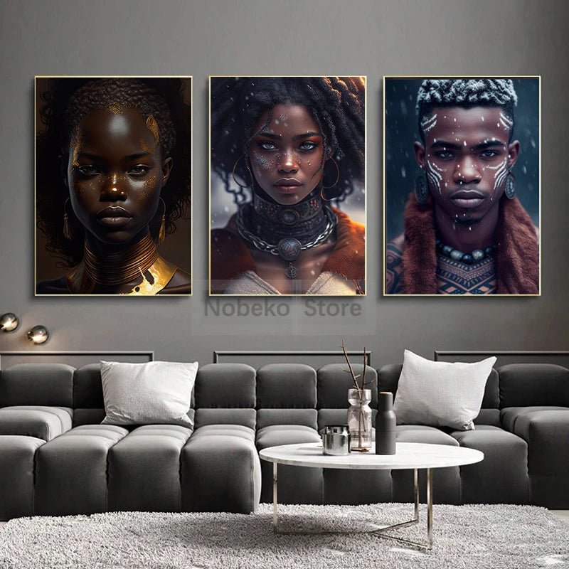 African  Ethnic Portrait Wall Art 1 [SELECTION] - ALOE WINGS STORE