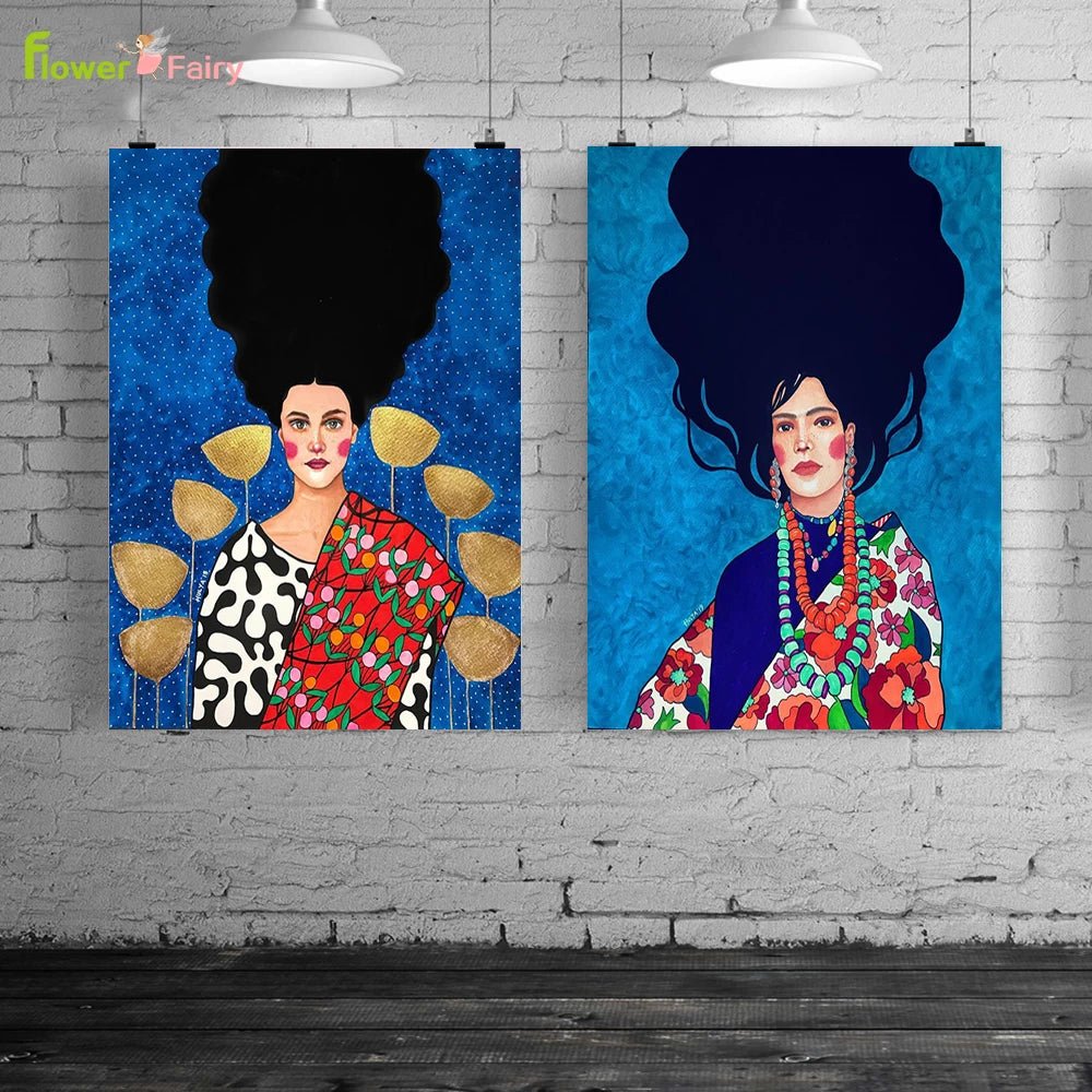 African influenced Female Fashion Portrait Wall Hanging [SELECTION] - ALOE WINGS STORE