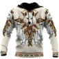 Unisex Native Indian style White Wolf Hoodie - Ltd Time Only! - ALOE WINGS STORE