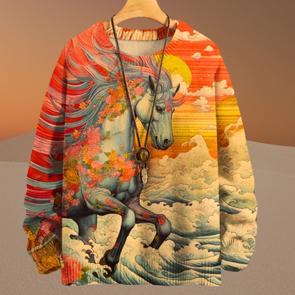 Oriental Animal Art Colourful Sweater SELECTION (Size: XS to 7XL) - ALOE WINGS STORE
