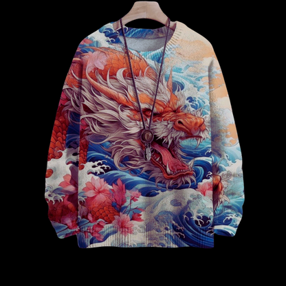 Oriental Animal Art Colourful Sweater SELECTION (Size: XS to 7XL) - ALOE WINGS STORE