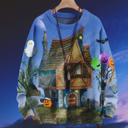 Halloween Raven and Floral 3D Printed Knitted Sweater SELECTION – Unisex  Casual Pullover - Ltd Time Only! - ALOE WINGS STORE