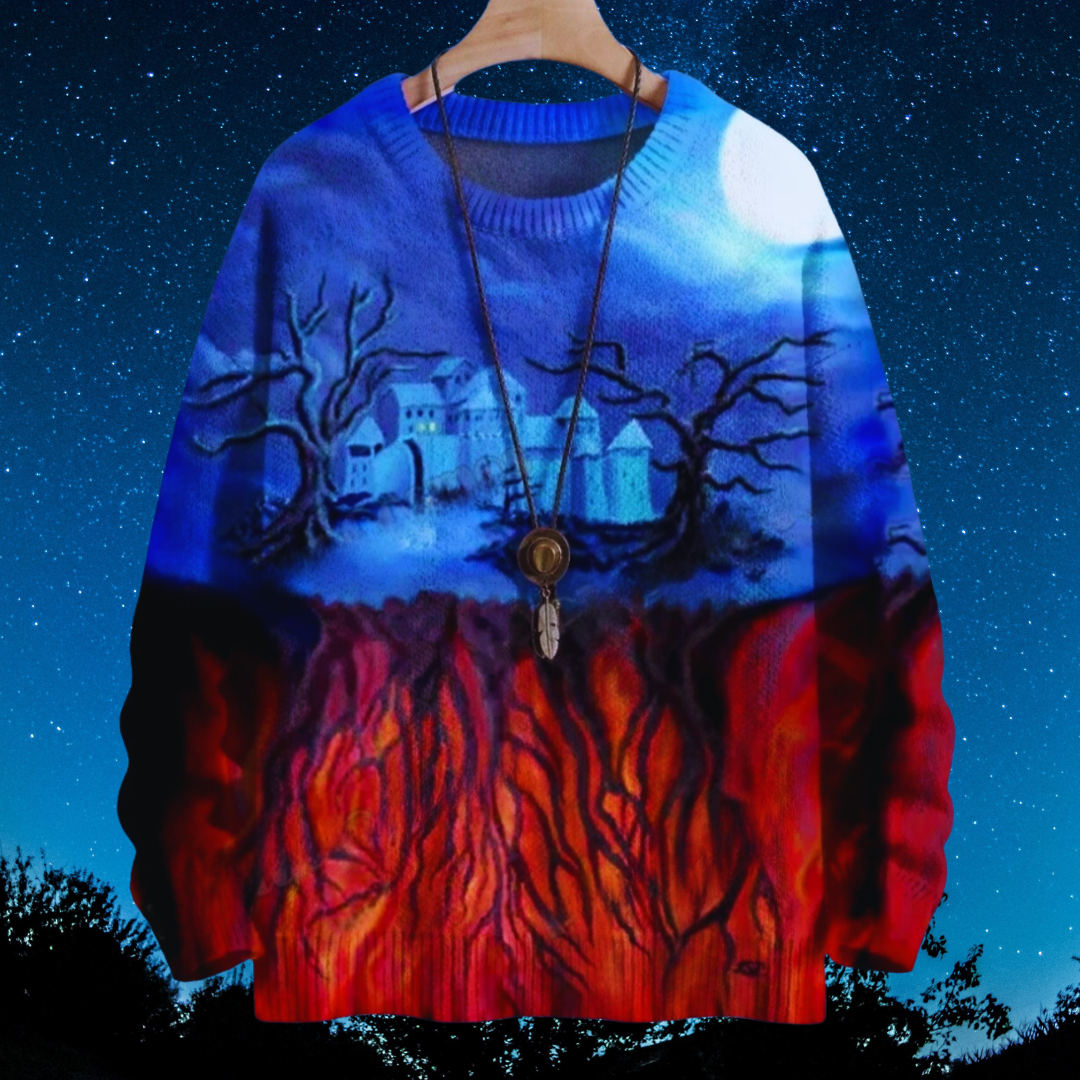 Halloween Raven and Floral 3D Printed Knitted Sweater SELECTION – Unisex  Casual Pullover - Ltd Time Only! - ALOE WINGS STORE