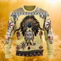 Native Indian Wolf Feather Dream Catcher Art Design Unisex Ugly Sweater (Short to Plus-Size) selection - ALOE WINGS STORE