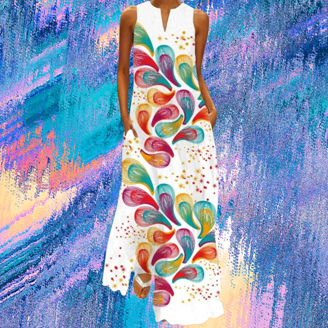Sleeveless Maxi Dress Collection with Stylish Patterns and Pockets - ALOE WINGS STORE