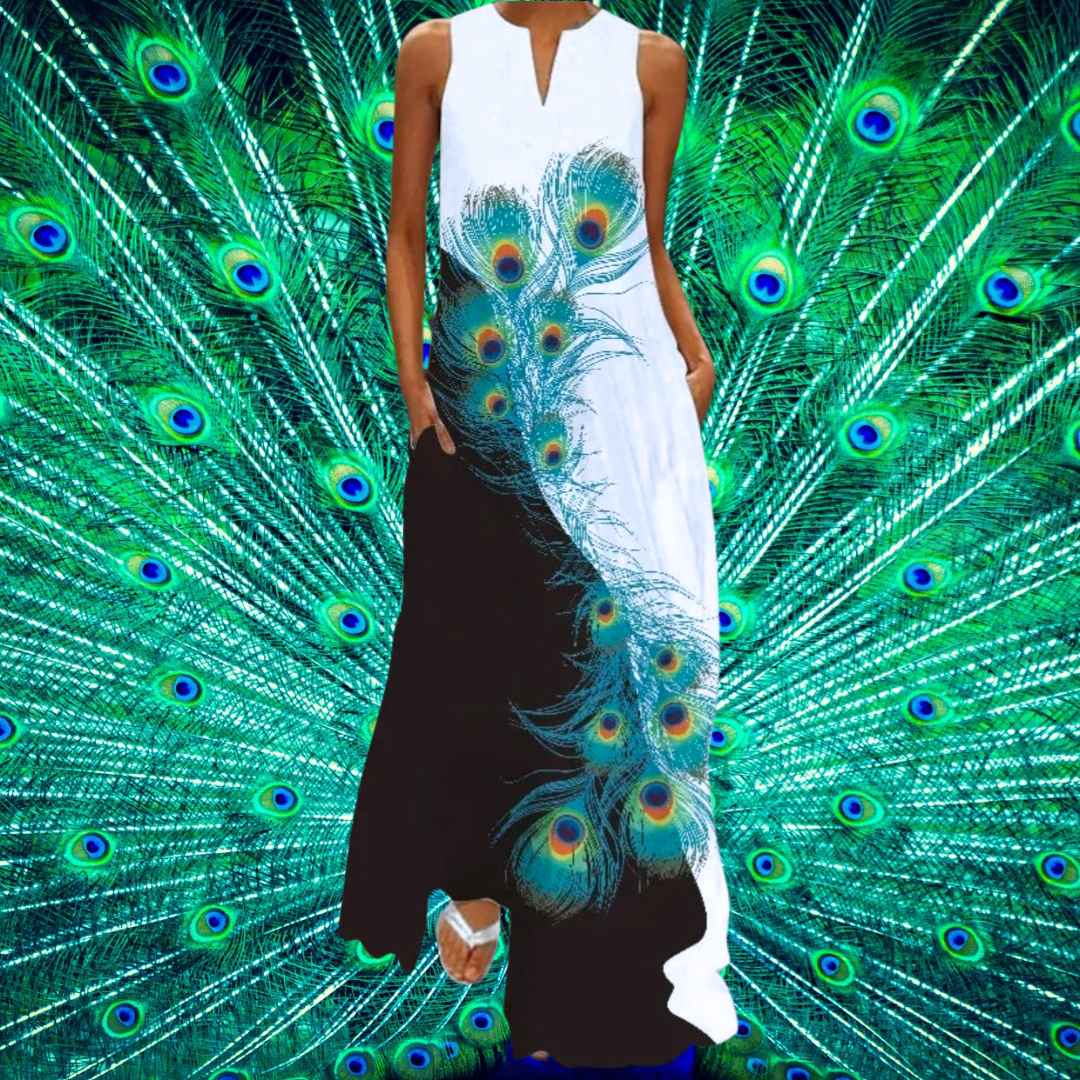 Sleeveless Maxi Dress Collection with Stylish Patterns and Pockets - ALOE WINGS STORE