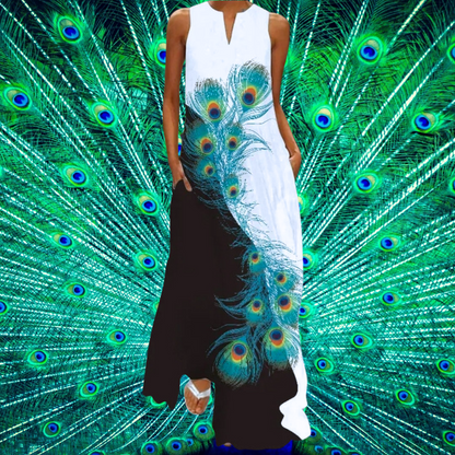 Sleeveless Maxi Dress Collection with Stylish Patterns and Pockets - ALOE WINGS STORE