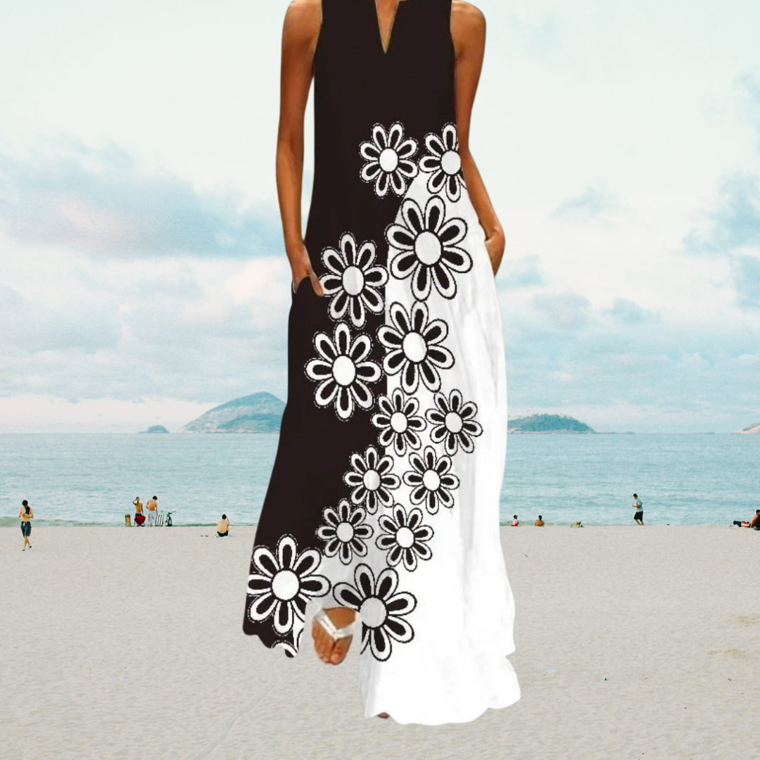 Sleeveless Maxi Dress Collection with Stylish Patterns and Pockets - ALOE WINGS STORE