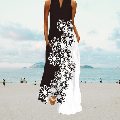 Sleeveless Maxi Dress Collection with Stylish Patterns and Pockets - ALOE WINGS STORE