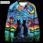 Night Sky Cat Abstract Art Plus Size Included Sweatshirt [SELECTION] - Ltd Time Only! - ALOE WINGS STORE