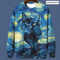 Night Sky Cat Abstract Art Plus Size Included Sweatshirt [SELECTION] - Ltd Time Only! - ALOE WINGS STORE