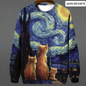 Night Sky Cat Abstract Art Plus Size Included Sweatshirt [SELECTION] - Ltd Time Only! - ALOE WINGS STORE