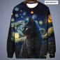 Night Sky Cat Abstract Art Plus Size Included Sweatshirt [SELECTION] - Ltd Time Only! - ALOE WINGS STORE