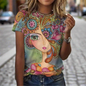 1.Women’s Abstract Art O-Neck T-Shirts – Cute Summer Style - ALOE WINGS STORE