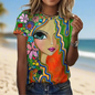 1.Women’s Abstract Art O-Neck T-Shirts – Cute Summer Style - ALOE WINGS STORE
