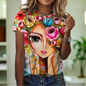 1.Women’s Abstract Art O-Neck T-Shirts – Cute Summer Style - ALOE WINGS STORE