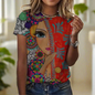1.Women’s Abstract Art O-Neck T-Shirts – Cute Summer Style - ALOE WINGS STORE