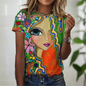 2.Women’s Abstract Art O-Neck T-Shirts – Cute Summer Style - ALOE WINGS STORE