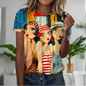 🤩3.Women’s Abstract Art O-Neck T-Shirts – Cute Summer Style - ALOE WINGS STORE