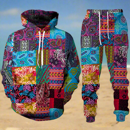 Ethnic Patterns 3D Print Tracksuit – Stylish Unisex Hoodie & Trousers Set [SELECTION] - ALOE WINGS STORE
