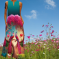 Elegant Women's Sleeveless 3D Fishes & Peacock Print Vintage Maxi Dress with Pockets – Summer & Spring Collection - ALOE WINGS STORE