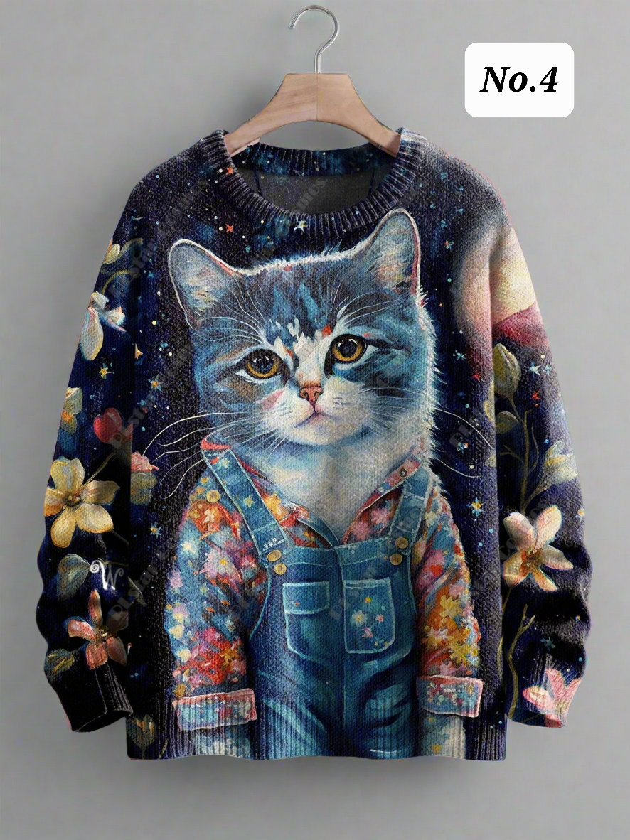 Stylish Cats & Dogs Animals Sweater  SELECTION (Includes Plus Sizes) - Ltd Time Only! - ALOE WINGS STORE