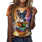 Women's Fashion Cute Dog Print Harajuku Style Kawaii T-Shirt SELECTION - ALOE WINGS STORE