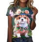 Women's Fashion Cute Dog Print Harajuku Style Kawaii T-Shirt SELECTION - ALOE WINGS STORE