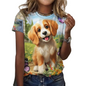 Women's Fashion Cute Dog Print Harajuku Style Kawaii T-Shirt SELECTION - ALOE WINGS STORE