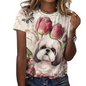 Women's Fashion Cute Dog Print Harajuku Style Kawaii T-Shirt SELECTION - ALOE WINGS STORE