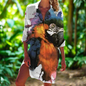 1.Women's Summer Hawaiian Parrot 3D Print Blouse – Long Sleeve Mid-Length Button-Up Beach Shirt with Pockets - ALOE WINGS STORE