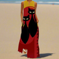 Summer Fashion V-Neck Sleeveless Maxi Dress with Cute Cartoon Cat Print & Pockets Collection - ALOE WINGS STORE