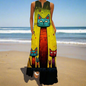 Summer Fashion V-Neck Sleeveless Maxi Dress with Cute Cartoon Cat Print & Pockets Collection - ALOE WINGS STORE