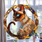 Lovely Translucent Cat Sun Catcher – Round Acrylic Hanging Decor for Porch, Door, Home, Garden, or Yard – Ideal Gift - ALOE WINGS STORE