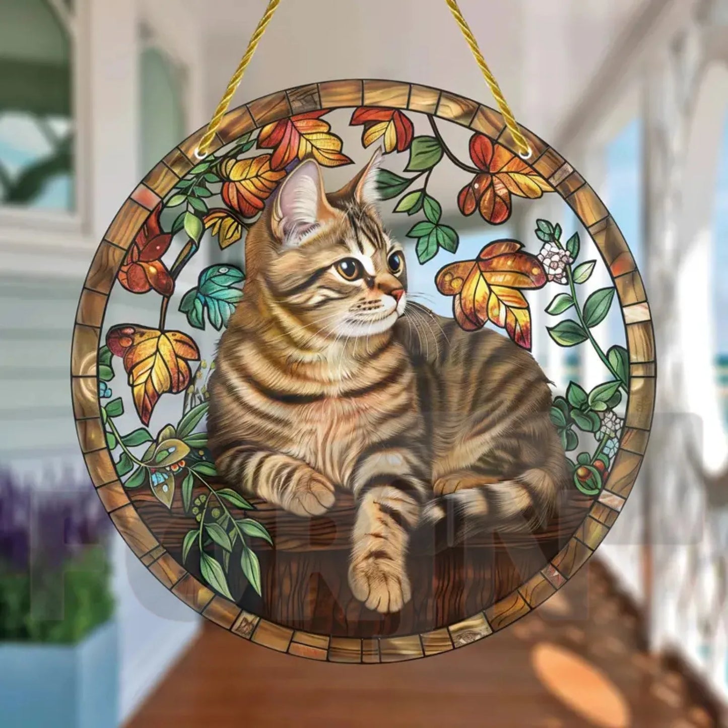 Lovely Translucent Cat Sun Catcher – Round Acrylic Hanging Decor for Porch, Door, Home, Garden, or Yard – Ideal Gift - ALOE WINGS STORE
