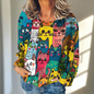 Stylish Cat Patchwork Unisex Sweatshirt (Size S to XXXL) Collection - Ltd Time Only! - ALOE WINGS STORE