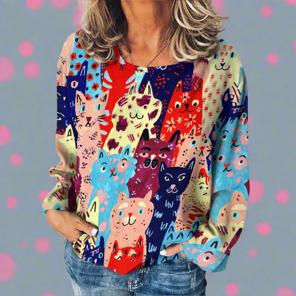 Stylish Cat Patchwork Unisex Sweatshirt (Size S to XXXL) Collection - Ltd Time Only! - ALOE WINGS STORE