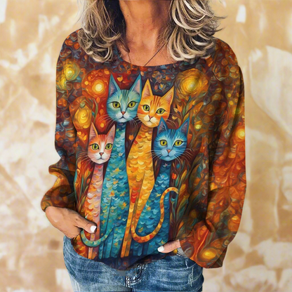 Stylish Cat Patchwork Unisex Sweatshirt (Size S to XXXL) Collection - Ltd Time Only! - ALOE WINGS STORE