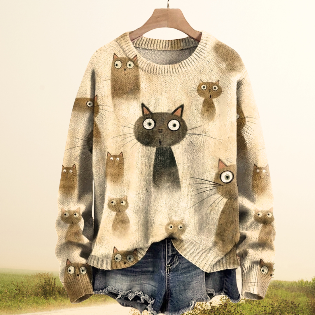 Cute Casual Cat Sweater SELECTION - ALOE WINGS STORE