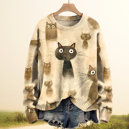 Cute Casual Cat Sweater SELECTION - ALOE WINGS STORE