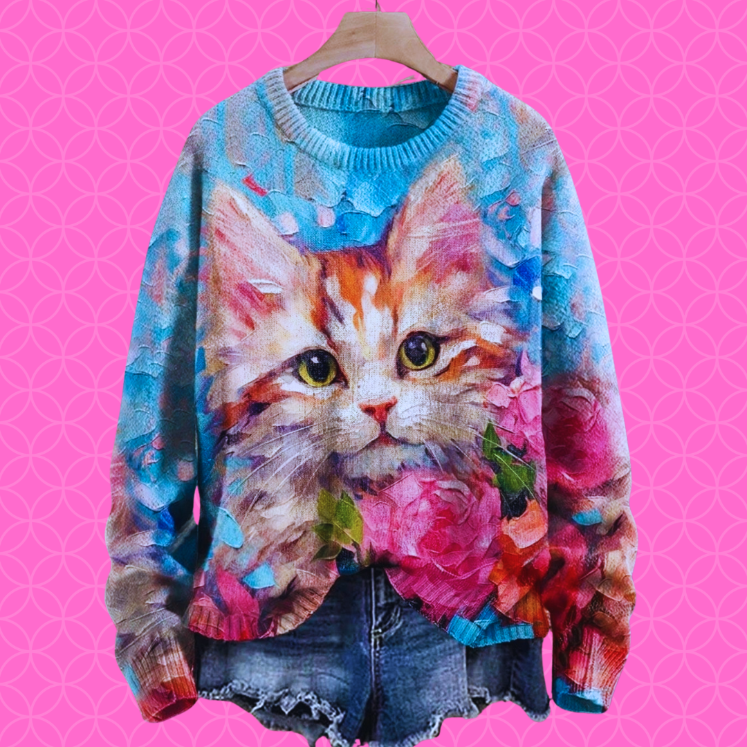 Cute Casual Cat Sweater SELECTION - ALOE WINGS STORE