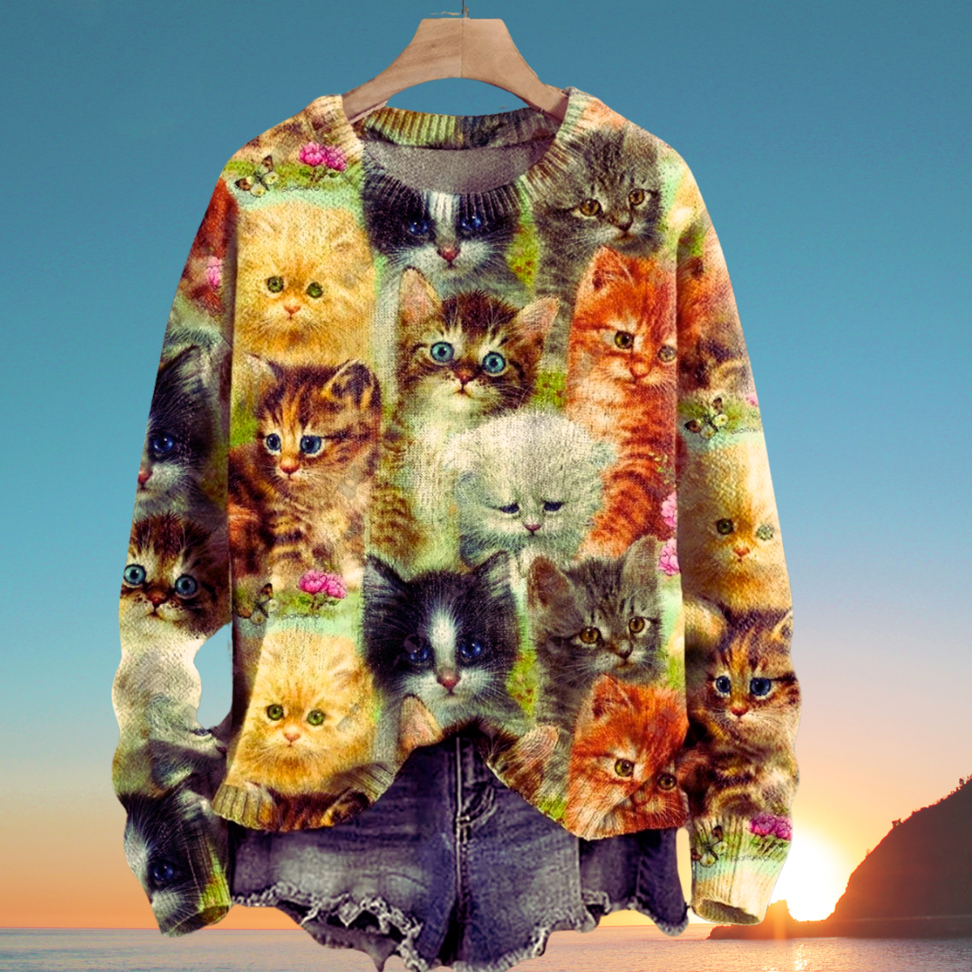 Cute Casual Cat Sweater SELECTION - ALOE WINGS STORE