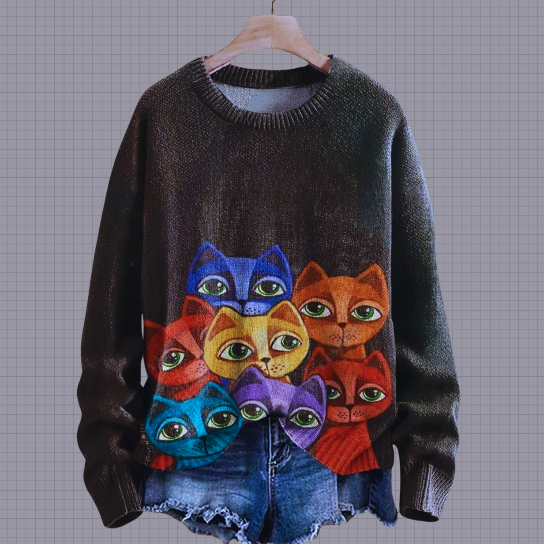 Cute Casual Cat Sweater SELECTION - ALOE WINGS STORE