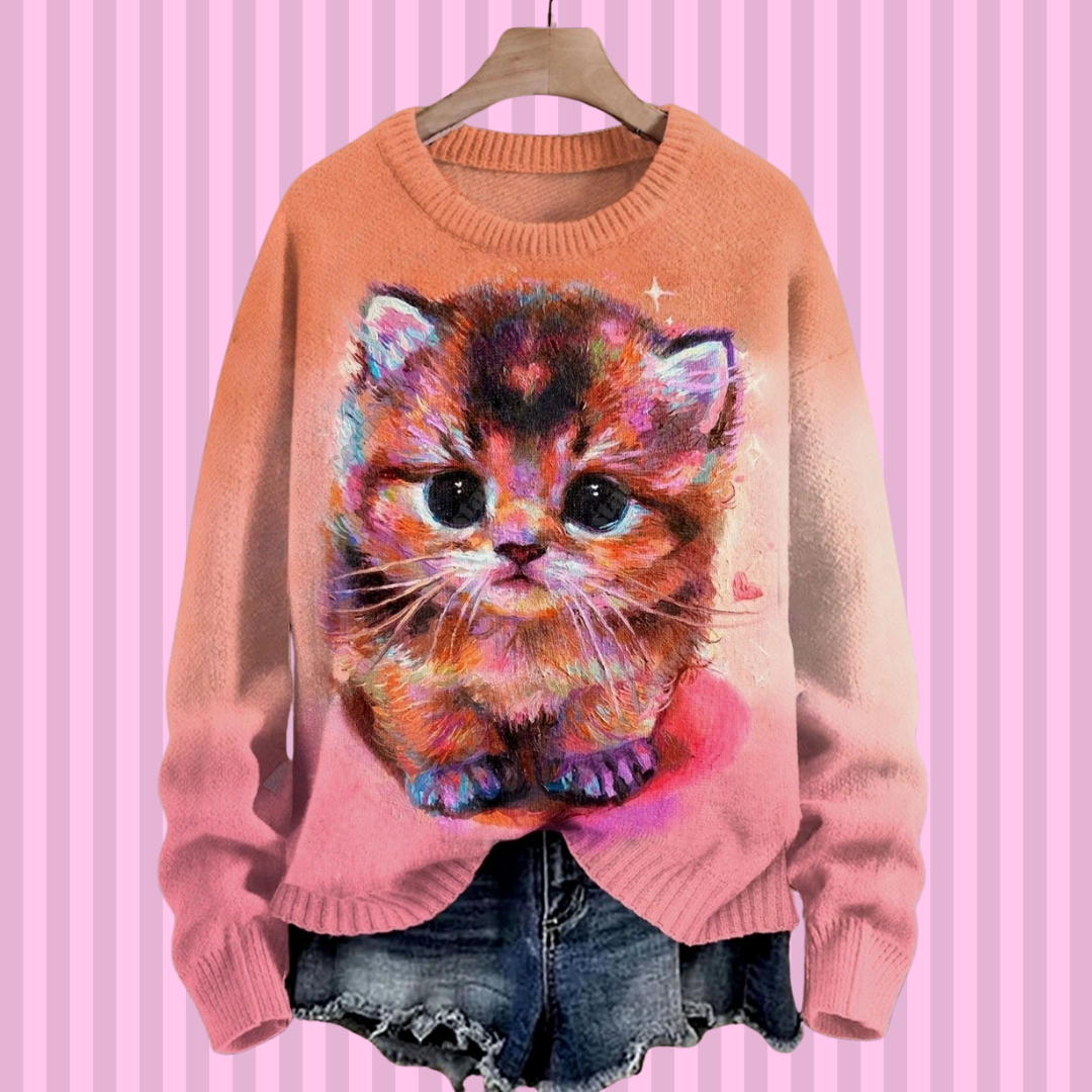 Cute Casual Cat Sweater SELECTION - ALOE WINGS STORE