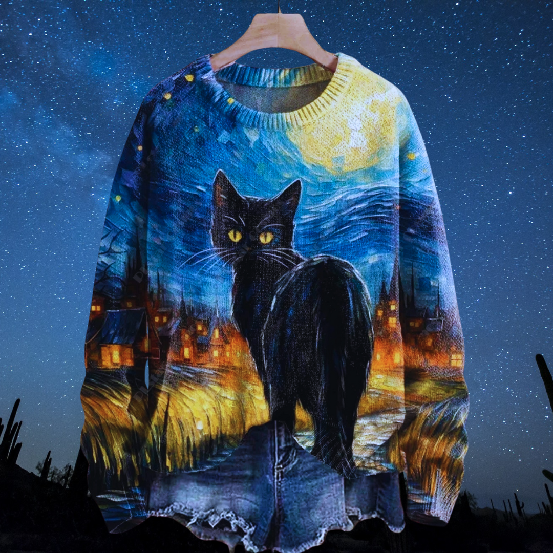 Cute Casual Cat Sweater SELECTION - ALOE WINGS STORE