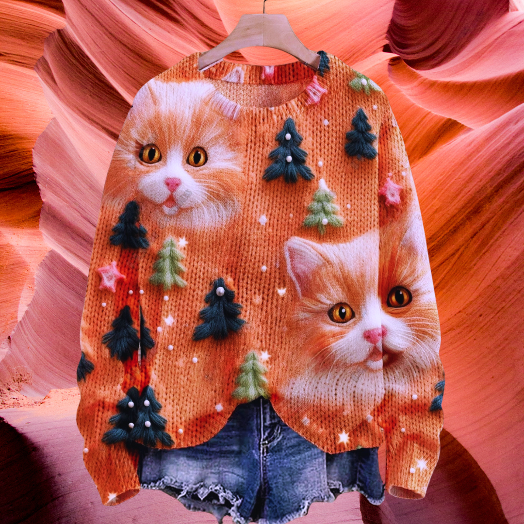 Cute Casual Cat Sweater SELECTION - ALOE WINGS STORE