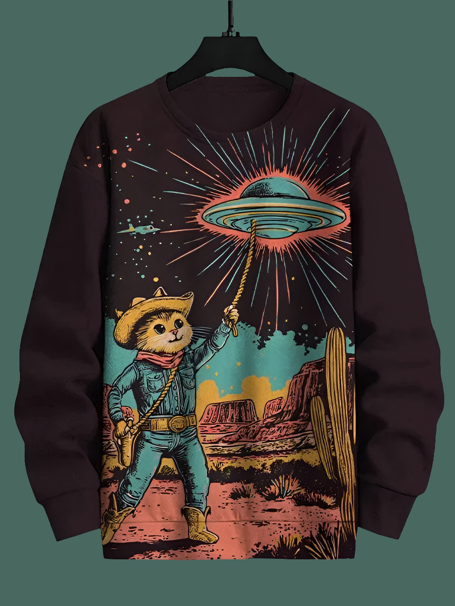 Cat Printed Japanese Art Prints Casual Sweatshirt Collection - ALOE WINGS STORE