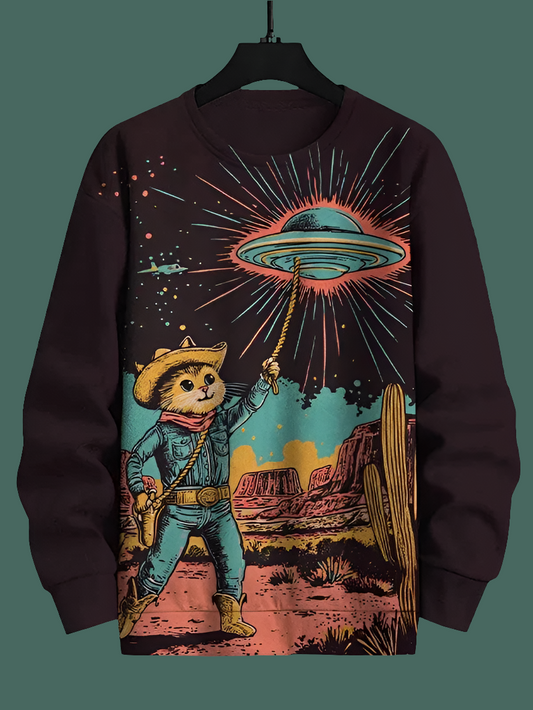 Cat Printed Japanese Art Prints Casual Sweatshirt Collection - ALOE WINGS STORE