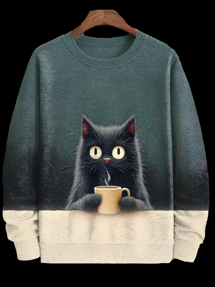 Cat Printed Japanese Art Prints Casual Sweatshirt Collection - ALOE WINGS STORE